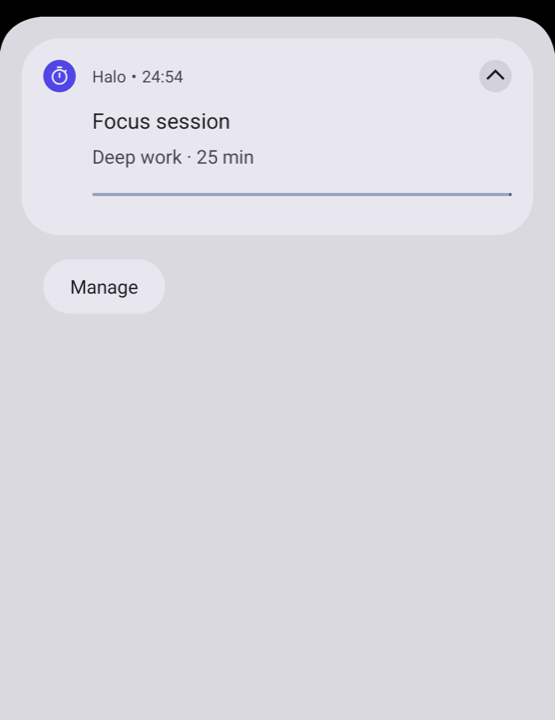 Android 16 Live Update with progress and countdown chronometer