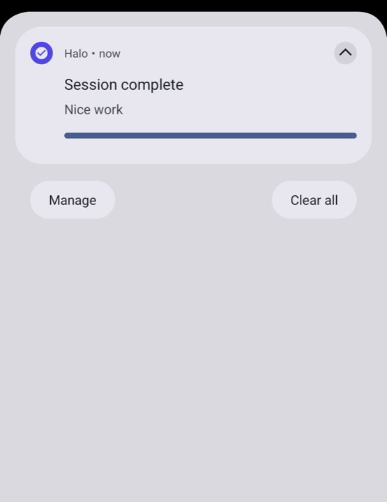 Android notification after end